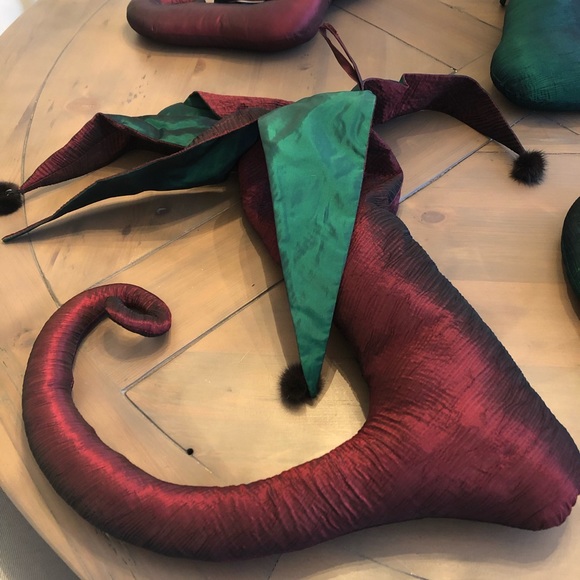 100% SILK & GENUINE MINK CHRISTMAS STOCKINGS WHIMSICAL VICTORIAN SET 4 - Picture 1 of 10